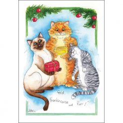 Alison's Animals Gold, Frankincese And Purr Card - Image