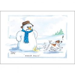Alison's Animals Yellow Snowman Card - Image