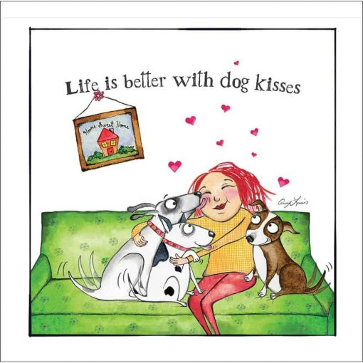 Alison's Animals Life is better with dog kisses Card - Image