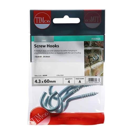 Screw Hooks - Zinc - Image