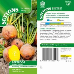 Suttons Beetroot Seeds - Burpees Golden - Image