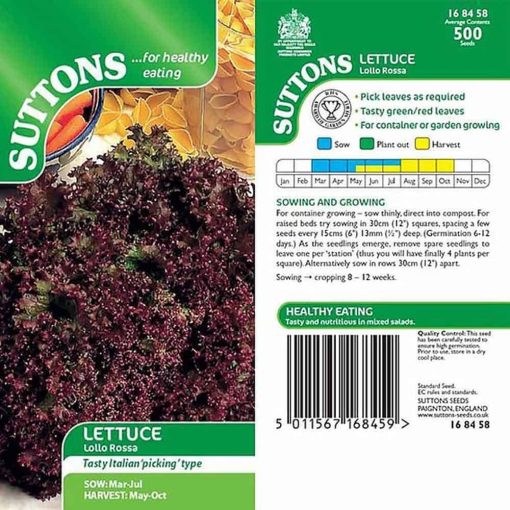 Suttons Lettuce Lollo Rossa - Image