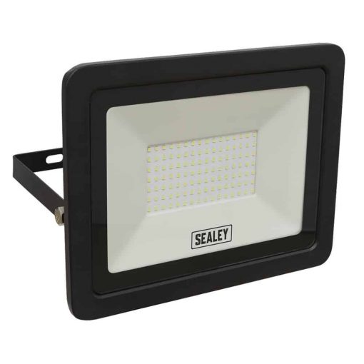 Sealey Extra Slim Floodlight with Wall Bracket 100W SMD LED - Image