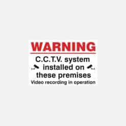 Warning CCTV Installed On These Premises. Video Recording In Operation Sign - Image