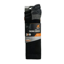 Xpert Pro Active Work Sock 3 Pack Black - Image