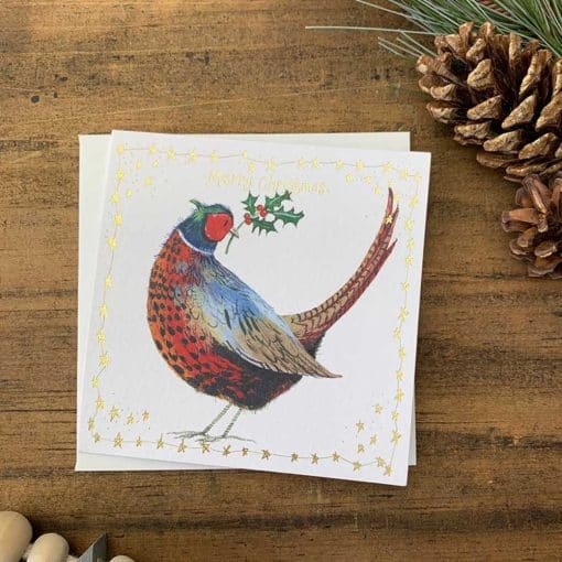 Alex Clark Pheasant and Holly Little Boxed Foiled Cards - Image
