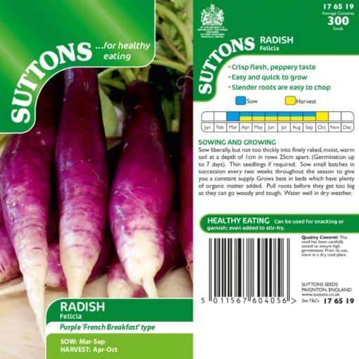 Suttons Radish Seeds - Felicia - Image