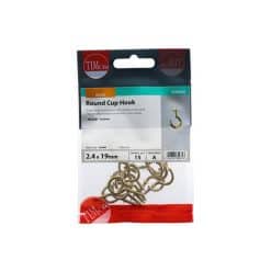 Timco Cup Hooks - Round - Electro Brass - 19mm - Image