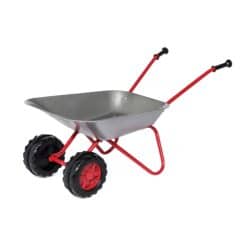 RollyToys Twin Wheel Wheelbarrow - Red & Silver - Image