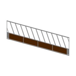 Diagonal Feed Fence Panel with Timber Base - Image