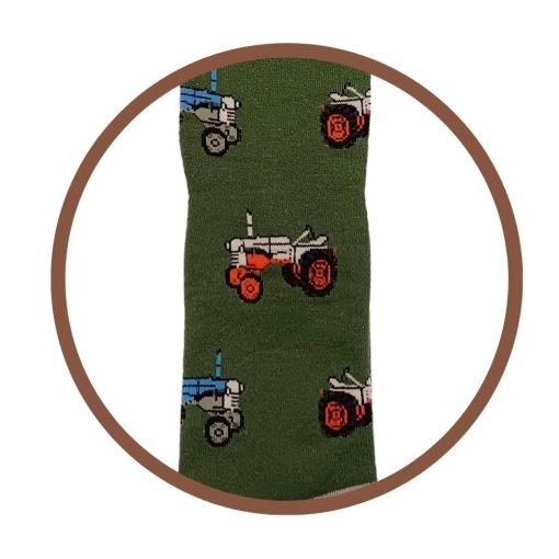 Retro Tractor - Funky Welly Socks - Mens