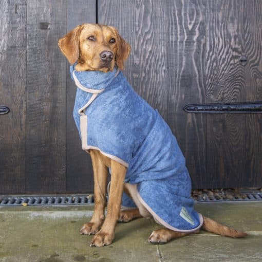 Ruff and Tumble Classic Dog Drying Coat - Sandringham Blue