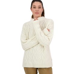 Ivory Swanndri Pendeen Cable Neck Crew Sweater