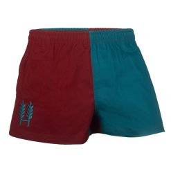 Hexby Harlequin Shorts With Zip Pockets - CLARET/TEAL