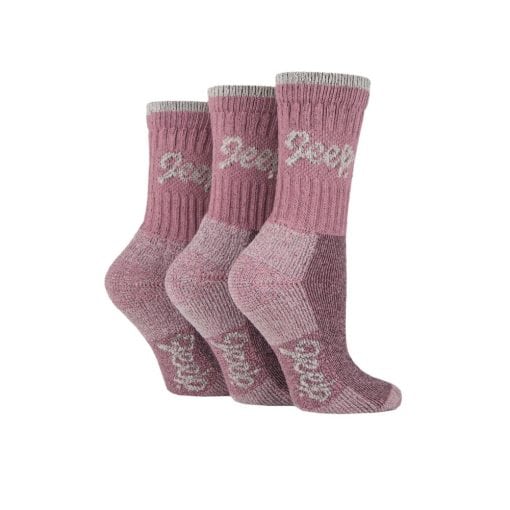 Pink 3 pack Ladies Jeep Boot Socks