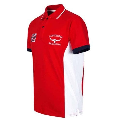 Longhorn Hereford Polo Shirt red - RED