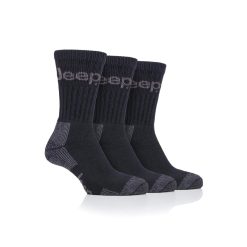Black - Mens Jeep Boot Socks - 3 Pack
