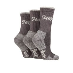 Grey 3 pack Ladies Jeep Boot Socks