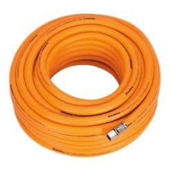 Sealey 20m x 8mm High-Visibility Hybrid Air Hose with 1/4"BSP Unions - Image